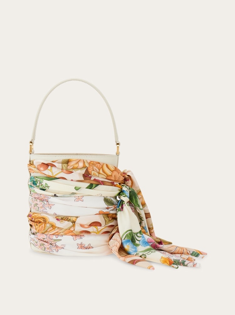 Mini-bucket-bag-with-foulard-1 Women Fashion Tote Bag Style-big:1002 - Image 1